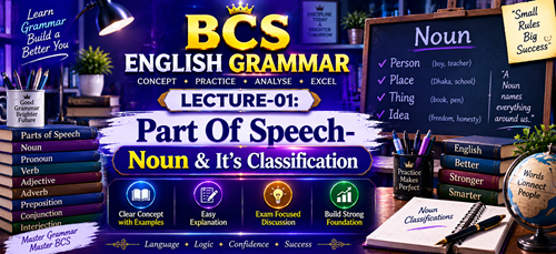 📘 Chapter 01: Parts of Speech-★★ Noun & its Classification